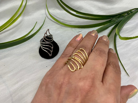 Anillo en Rodio y Chapa de oro