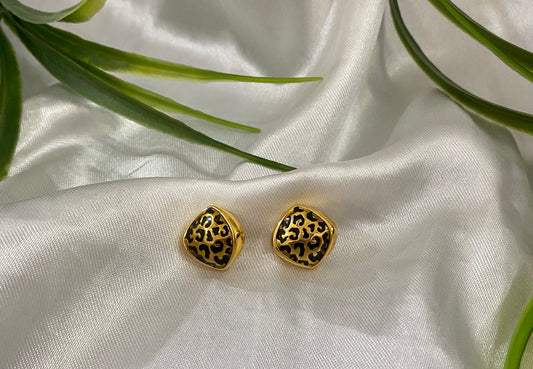 Aretes animal print caoba