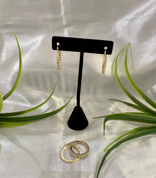 Arracada con Zirconia, Chapa de oro