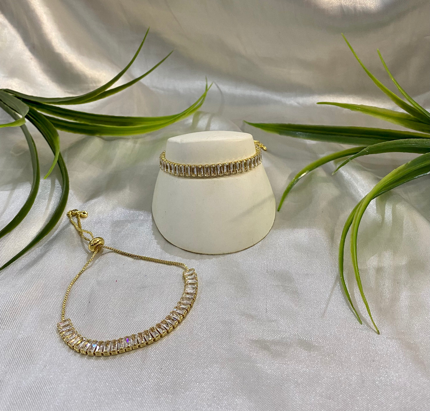 Pulsera de Zirconia rectangular ajustable