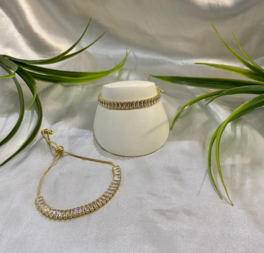 Pulsera de Zirconia rectangular ajustable