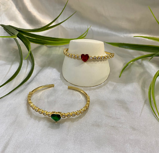 Brazalete zirconia corazón