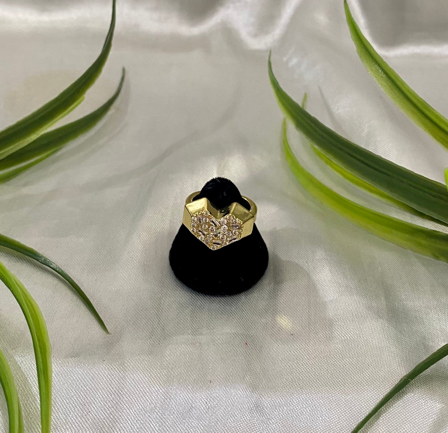 Anillo Plano Baguette Dorado