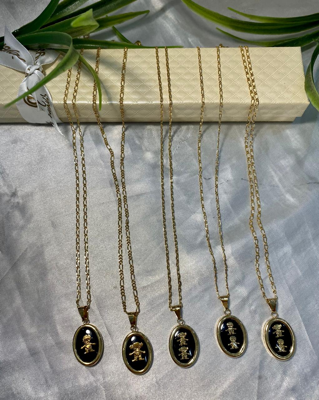 Lindas Cadenas con Dije de los hijos, Chapa de oro.